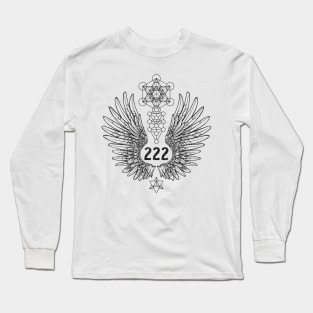 Angel Number 222 Sacred Geometry Long Sleeve T-Shirt